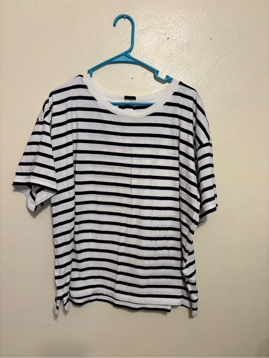 Talbots Tops - Talbots Plus 2X Black White Striped Cotton Tee Shirt Nautical